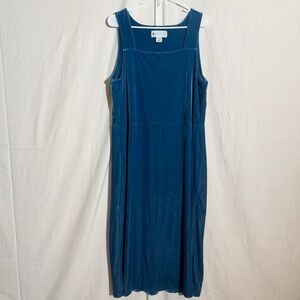 Ella Simone // Elegant Blue Velvet square neck Sleeveless Dress size large mar1